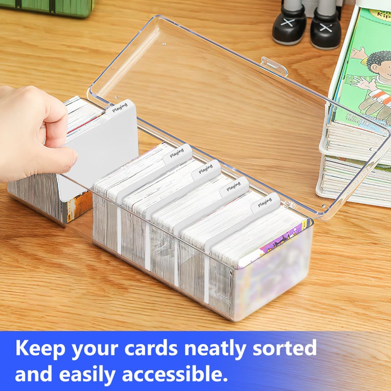 Philbinden 200PCS White Trading Card Dividers, Paper Organizer for Sport Game Business Playing Cards Gathering Storage Supplies (White-Horizontal) - Image 4